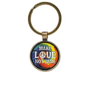 MAKE LOVE NOT WAR Style 2 CUSTOM KEY RING